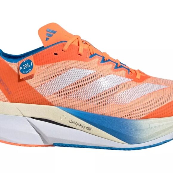 Adidas Adizero Boston 12 Wide - Unisex Running Shoes Orange White Blue IF4212 NE main image 7